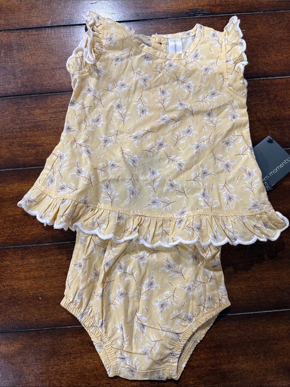 Gerber Yellow Floral Ruffle Bloomer Outfit